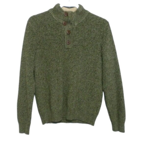 G.H. BASS & CO green heavier weight pullover sweater 100% cotton men's size L - Picture 1 of 4